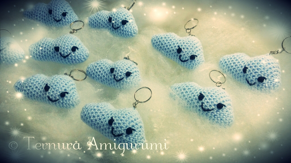 Häkelanleitung wolke Schlüsselbund PDF ternura amigurumi english- deutsch- dutch
