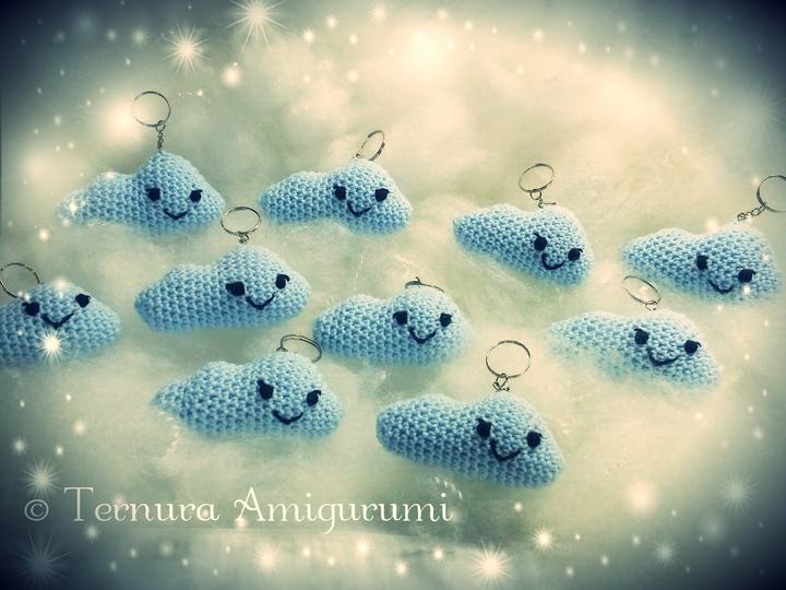 Häkelanleitung wolke Schlüsselbund PDF ternura amigurumi english- deutsch- dutch