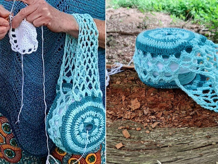 Häkelanleitung Bobbel-, Handarbeitstasche "Immer und Überall"