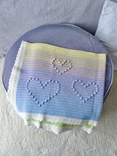 Babydecke mit viel Herz häkeln