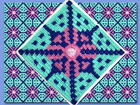 Fliesengranny 1: Mexikanische Blume