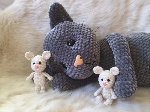 Häkelanleitung Kater Moritz und Maus Milli