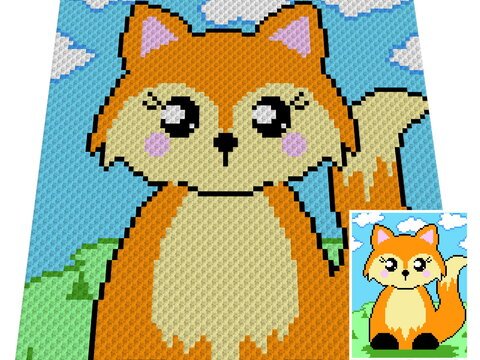 Häkelmuster * Fuchs - FOX * Grafik für C2C Decke