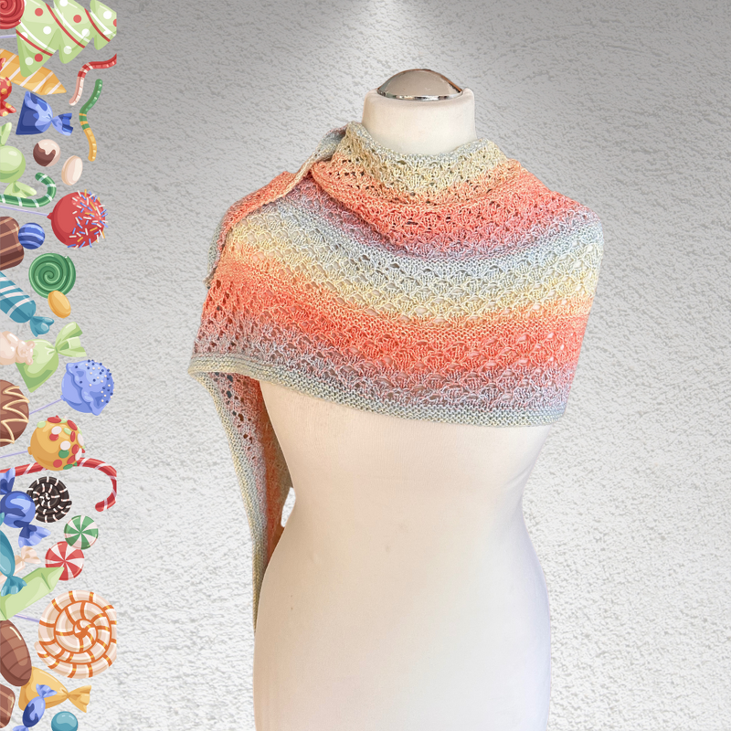 Strickanleitung Tuch Süßes Gitter - Bild 4