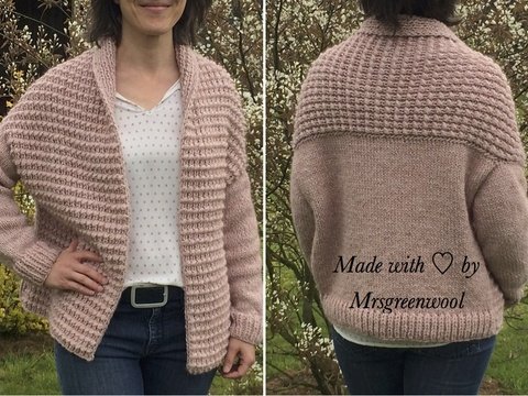 Strickanleitung für Jacke "Rosenquarz"