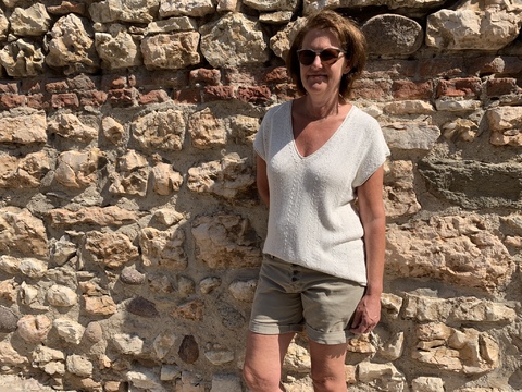 Strickanleitung, Kurzarmpulli mit V-Ausschnitt