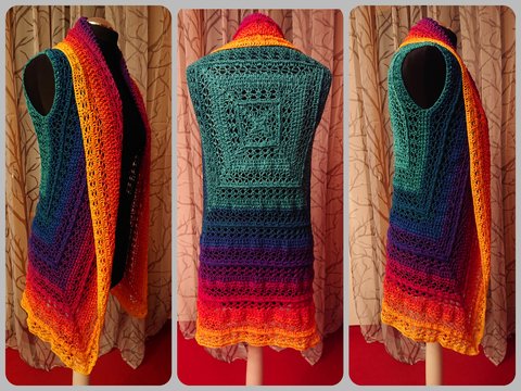 Weste Gerda häkeln Häkelweste Jacke Cardigan