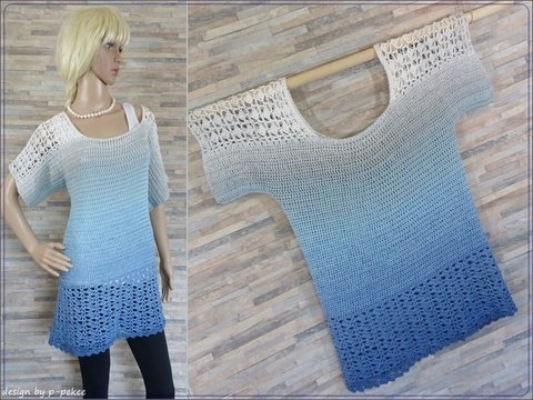 LaZuri Häkelanleitung für ein Sommershirt in Größe S-XXL super leicht