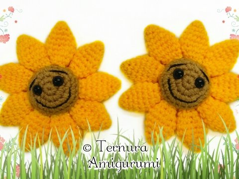 Häkelanleitung Sonnenblumen pdf ternura amigurumi english- deutsch- dutch