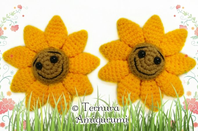Sunflower crochet pattern pdf ternura amigurumi english- deutsch- dutch