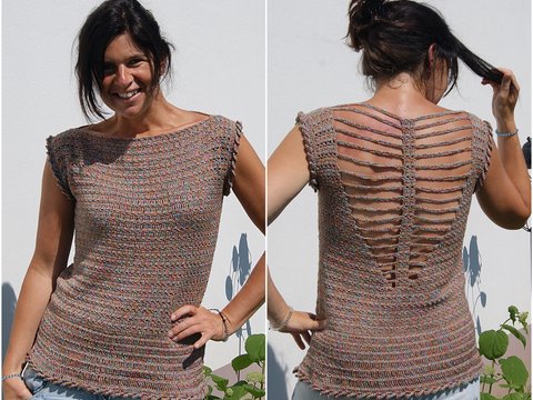 Häkelshirt SUMMER BREEZE (S/M, L/XL - leicht an alle Größen anzupassen)