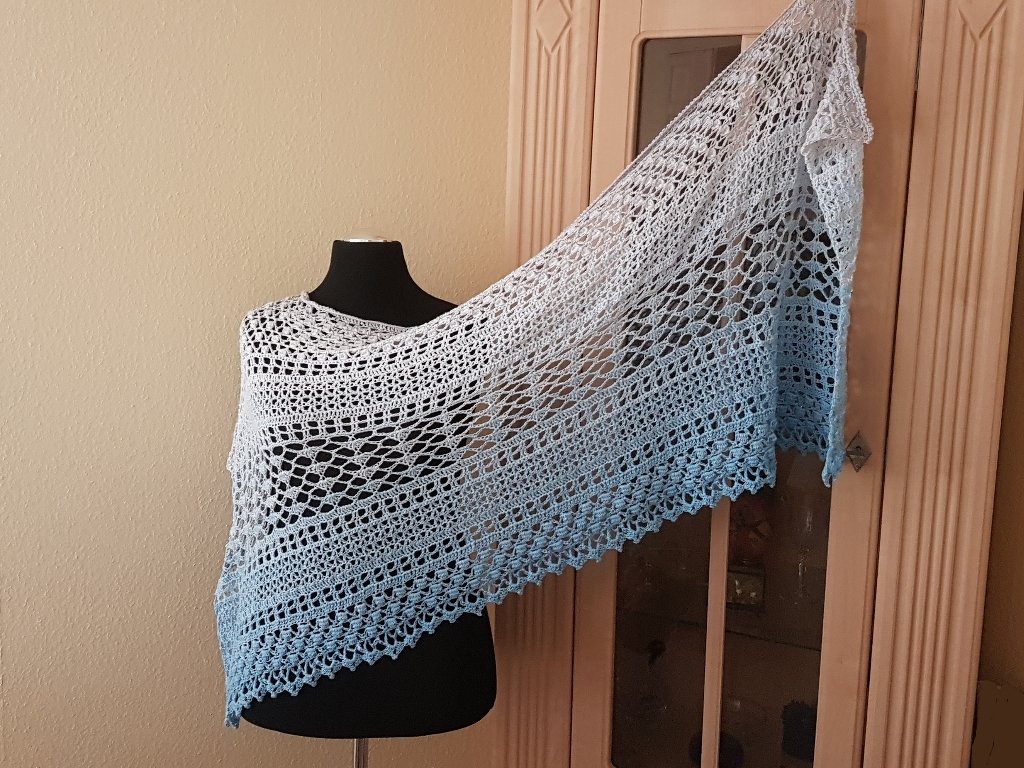 Stola Gletschereis im Mustermix, Häkelanleitung - Bild 3