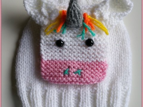 Strickanleitung Babymütze Einhorn bis 6 Monate- auch andere Größen in der Anleitung
