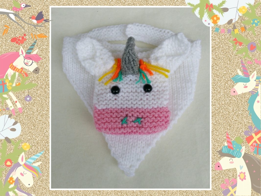 Strickanleitung Babytuch Einhorn - schnell gestrickt, leicht erklärt. Tragbar 0-9 Monate