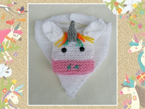Strickanleitung Babytuch Einhorn - schnell gestrickt, leicht erklärt. Tragbar 0-9 Monate