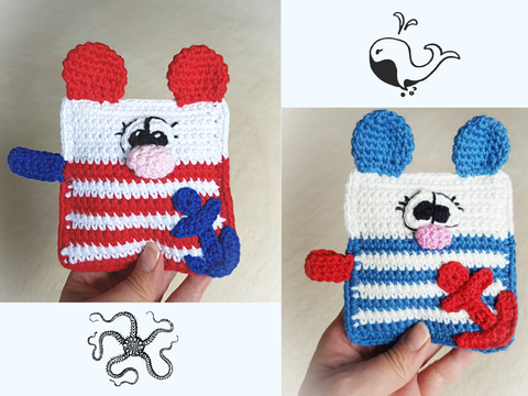 Häkelanleitung Crackle Friend maritim/ Babyspielzeug