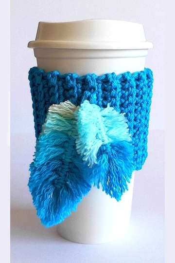 Becherwärmer mit Traumfänger-Feder Anleitung