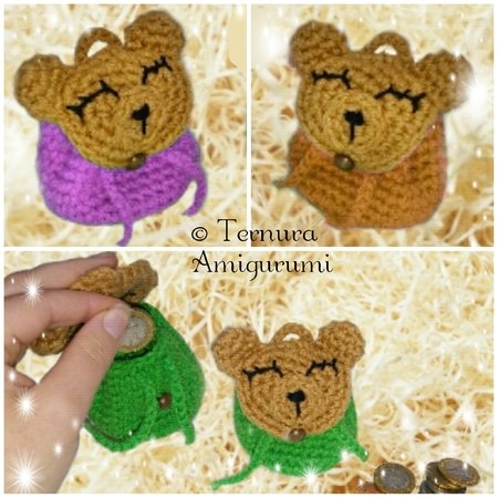 Crochet pattern small backpack bear pdf ternura amigurumi english- deutsch- dutch