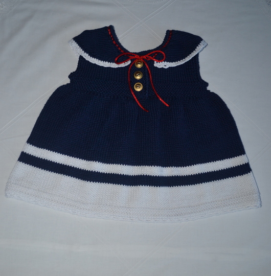 Strickanleitung * Baby Marine Kleid in 3 Größen 0 - 18 Mon. *