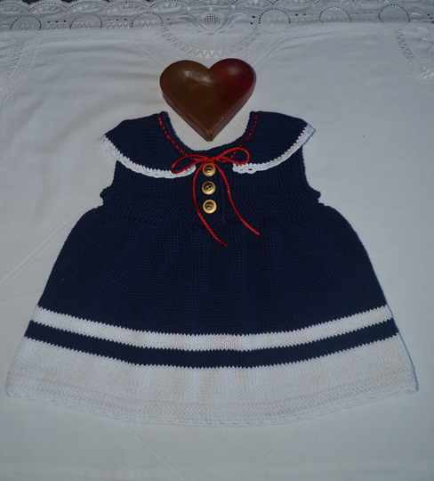Strickanleitung * Baby Marine Kleid in 3 Größen 0 - 18 Mon. *