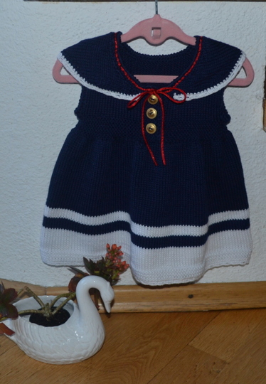 Strickanleitung * Baby Marine Kleid in 3 Größen 0 - 18 Mon. *
