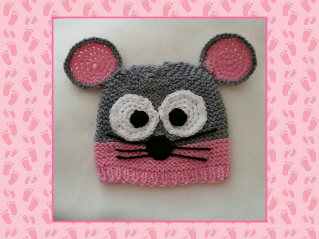 Strickanleitung Babymütze Mausi bis 6 Monate tragbar- auch andere Größen vorhanden