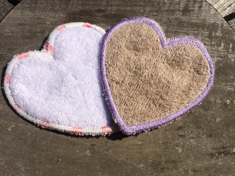 WaschPad Herz mit Eingriff Stickdatei ♥ ITH 10x10 abschminken Kosmetiktuch