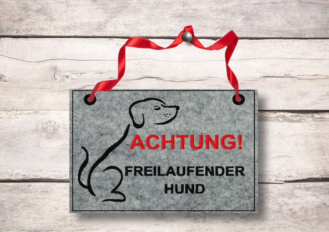 Stickdatei Türschild Hund, 13 cm x 18 cm - Bild 2