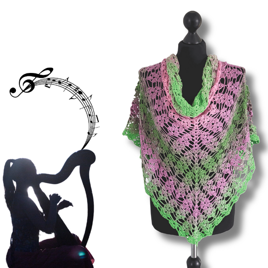 Crochet Pattern Die Harfe der Meerjungfrau – with Crochet Chart