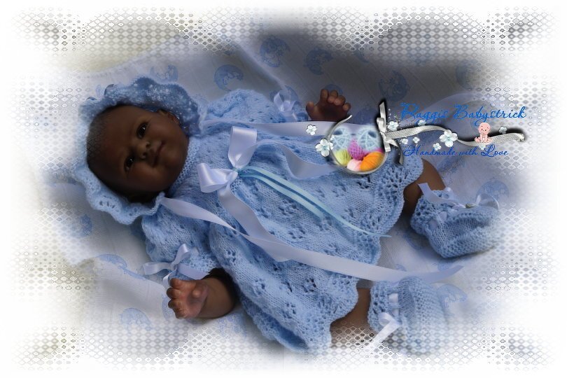 Strickanleitung für Baby's u. Reborns 3-teilig Modell Dunja Gr. 50