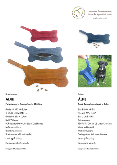 ALFIE Food Training Dummy in 3 sizes Sewing Pattern