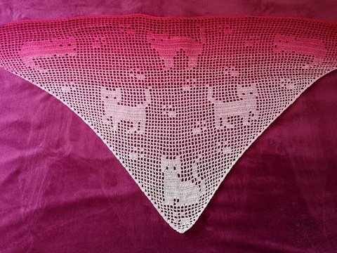 Motivtuch "Cats", Dreieckstuch, Häkelanleitung