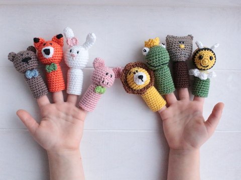 Häkelanleitung Fingerpuppen, Deutsch