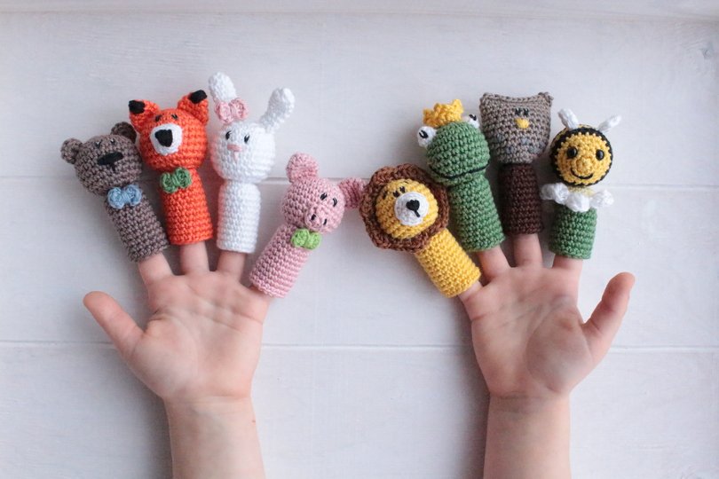 Häkelanleitung Fingerpuppen, Deutsch