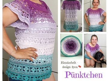 "Pünktchen" Sommerpulli, Tunika (für alle Größen individuell anpassbar)