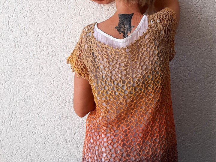 Sommer Tunika, Netzshirt "Hot Summer", alle Größen