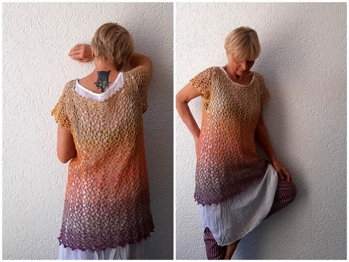 Sommer Tunika, Netzshirt "Hot Summer", alle Größen