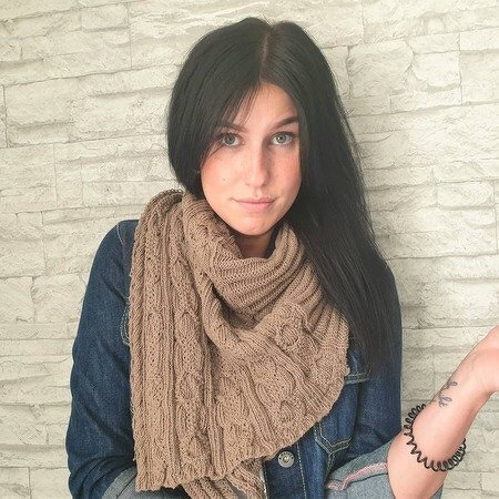 153 Strickanleitung symmetrisches Tuch mit Zopfmuster 2 - Bild 6