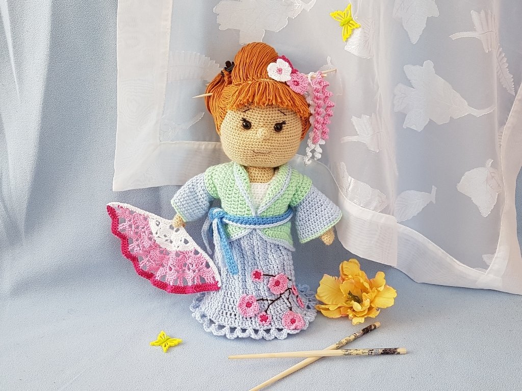 Häkelanleitung, Kiomi das Kirschblütenmädchen - Bild 2