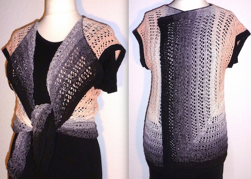 Eckgeflüster – luftige Weste aus einem Farbverlaufsbobbel