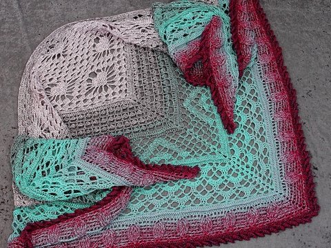 Häkelanleitung Tuch, Dreieckstuch, Schultertuch Fantuch