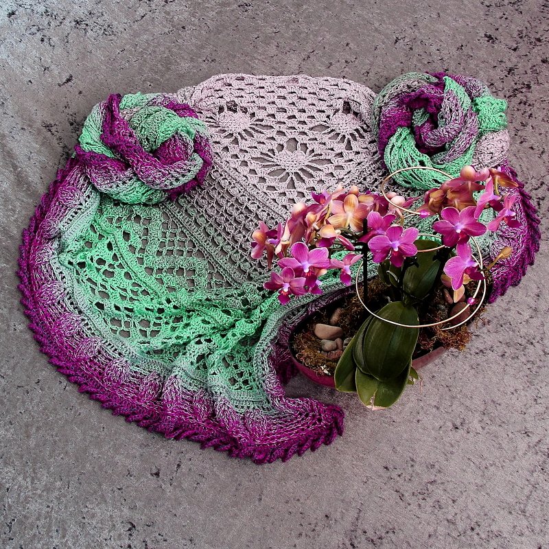 Häkelanleitung Tuch, Dreieckstuch, Schultertuch Fantuch - Bild 5