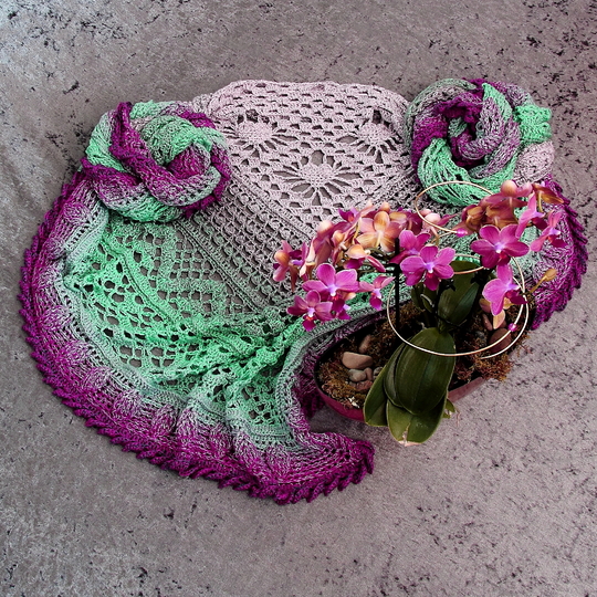 Häkelanleitung Tuch, Dreieckstuch, Schultertuch Fantuch