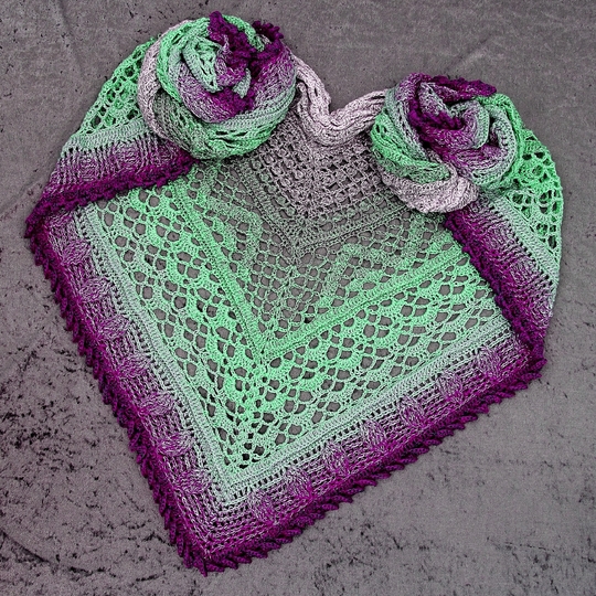 Häkelanleitung Tuch, Dreieckstuch, Schultertuch Fantuch