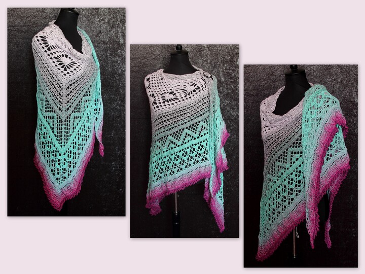 Häkelanleitung Tuch, Dreieckstuch, Schultertuch Fantuch