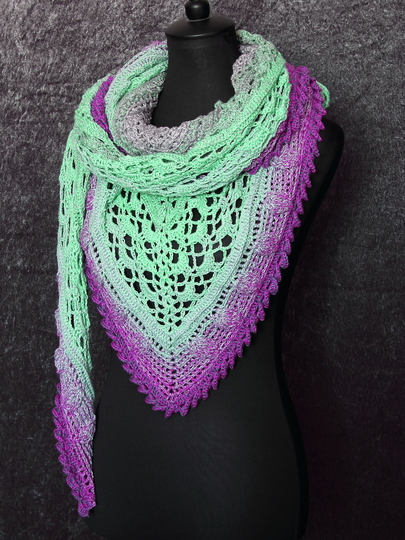 Häkelanleitung Tuch, Dreieckstuch, Schultertuch Fantuch