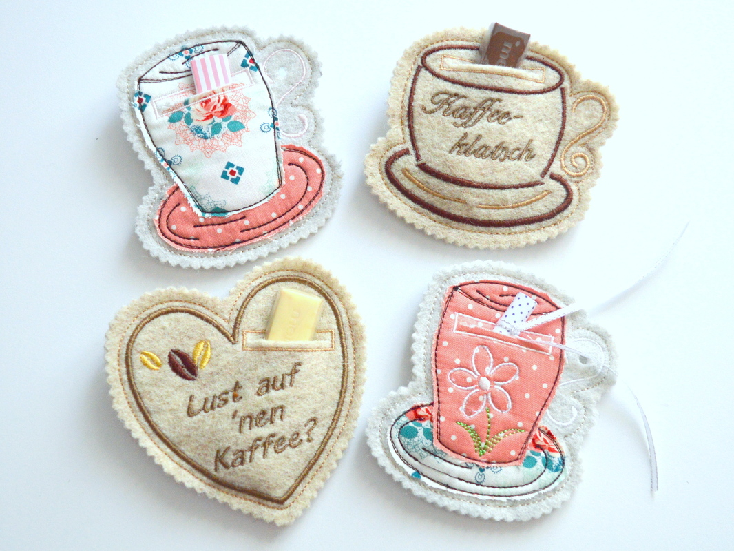 ITH Stickdatei Geschenkanhänger Kaffee Einladung 10x10cm