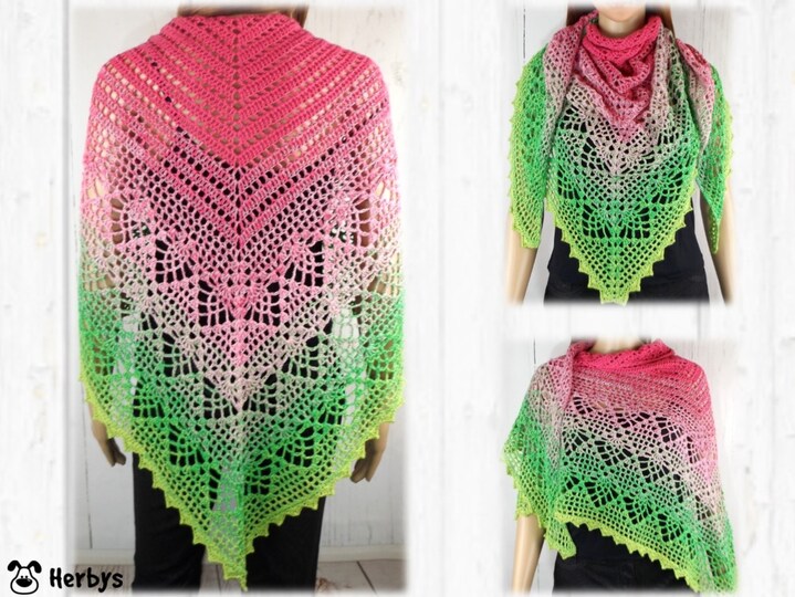 Häkelanleitung Dreieckstuch "Sommerflieder"