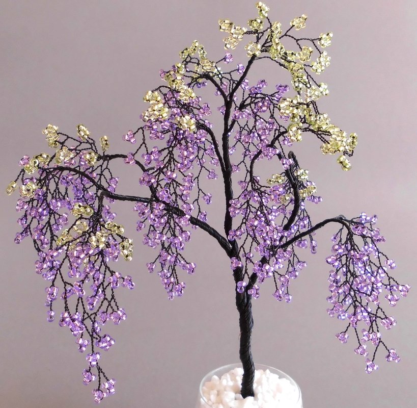 Wisteria Blauregen Bonsai aus Perlen und Draht - und aus Liebe