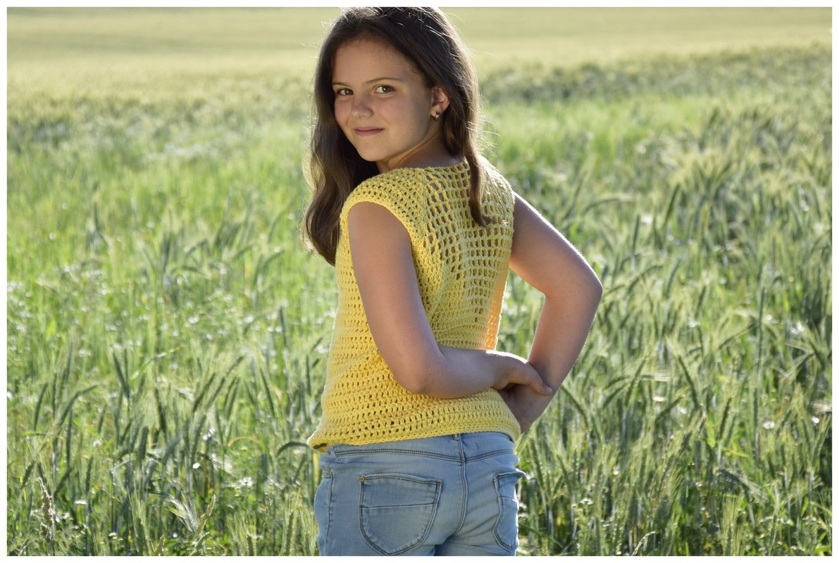 + SONA + Sommershirt häkeln, ab Größe 74- 56 Damen mit raffiniertem Rückenmuster, auch jedes andere Garn ist möglich, Häkelshirt - Bild 2